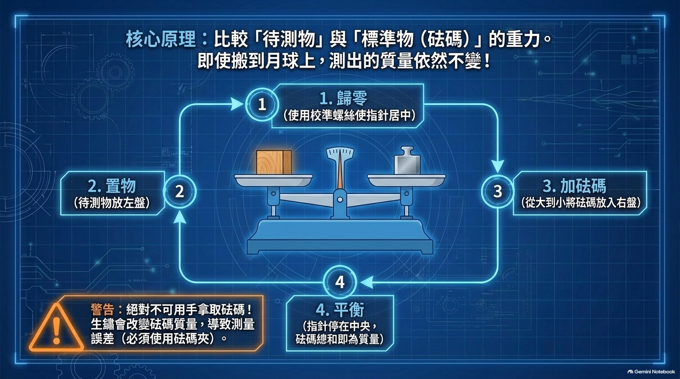 圖卡 H|上皿天平操作